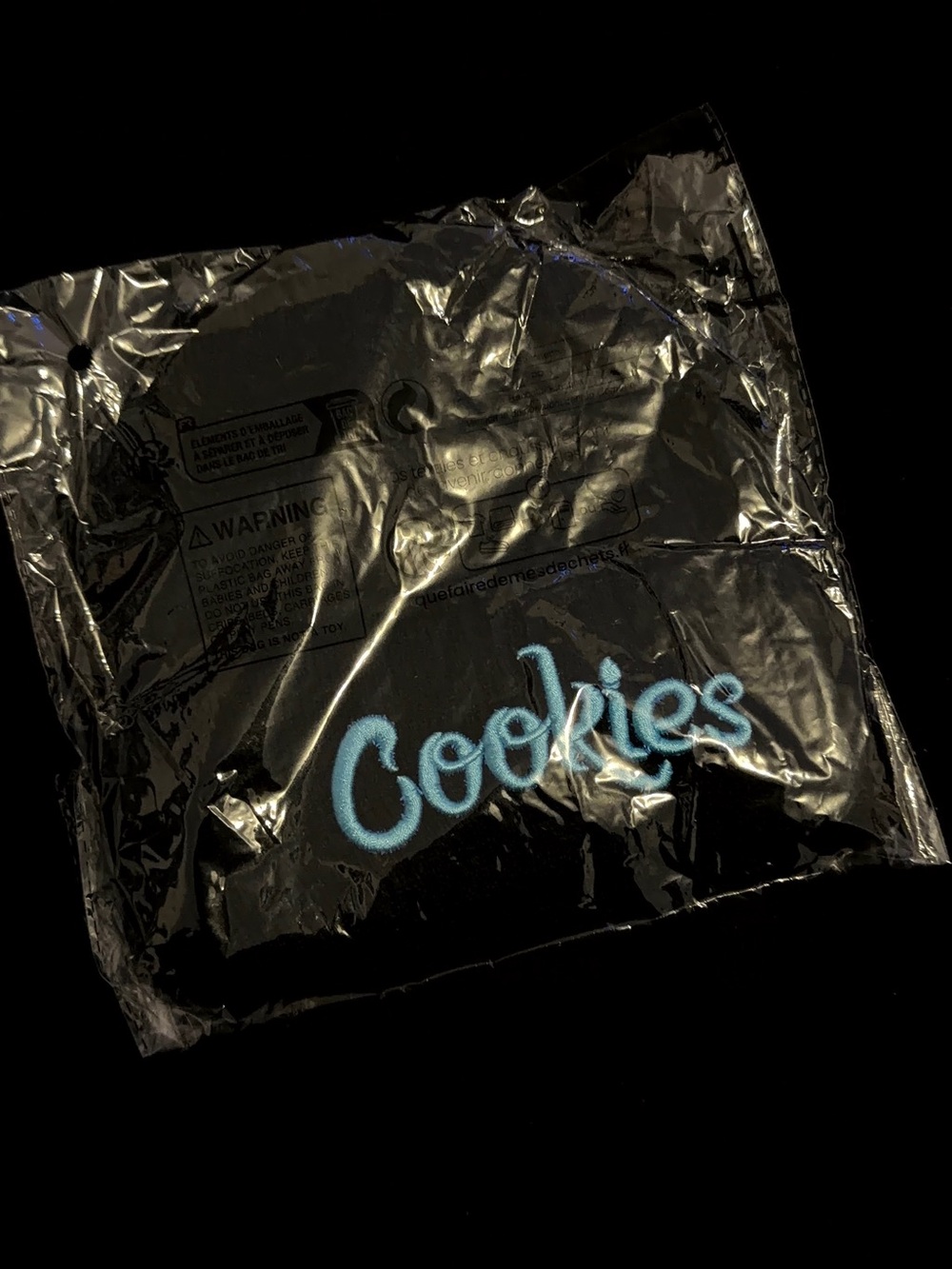 Cookies Black Beanie with Blue Embroidered Logo